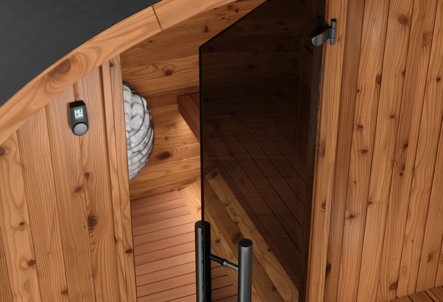 Thermory 4 Person Large Barrel Sauna (With Porch)