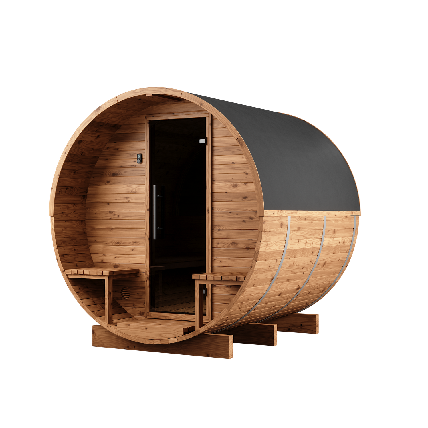 Thermory 4 Person Large Barrel Sauna (With Porch)