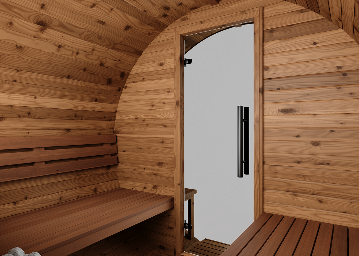 Thermory 4 Person Large Barrel Sauna (With Porch)
