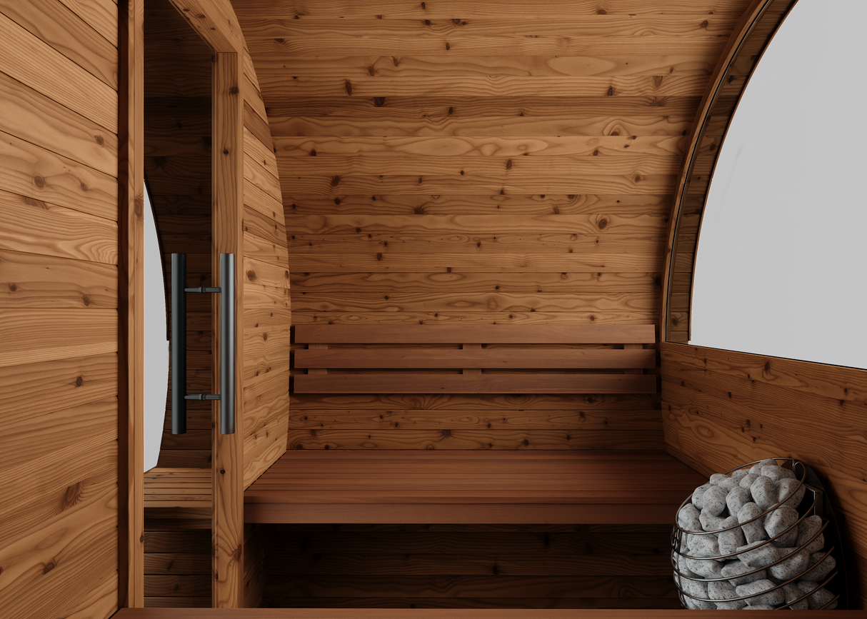 Thermory 4 Person Large Barrel Sauna (With Porch)