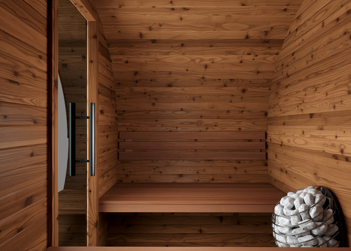 Thermory 4 Person Large Barrel Sauna (With Porch)