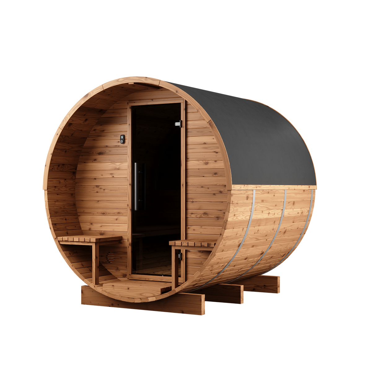Thermory 4 Person Large Barrel Sauna (With Porch)