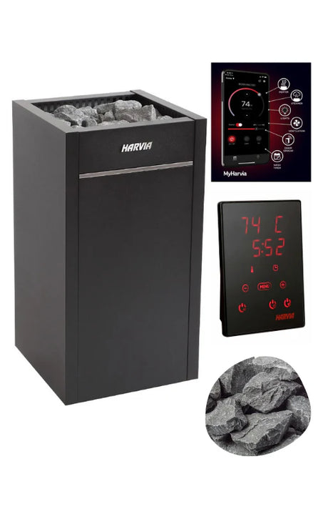 Harvia Virta HL80E Electric Sauna Heater Package
